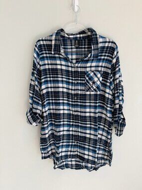 NWOT Dallas Cowboys Plaid Flannel Night Shirt Sleepwear Team Apparel Medium